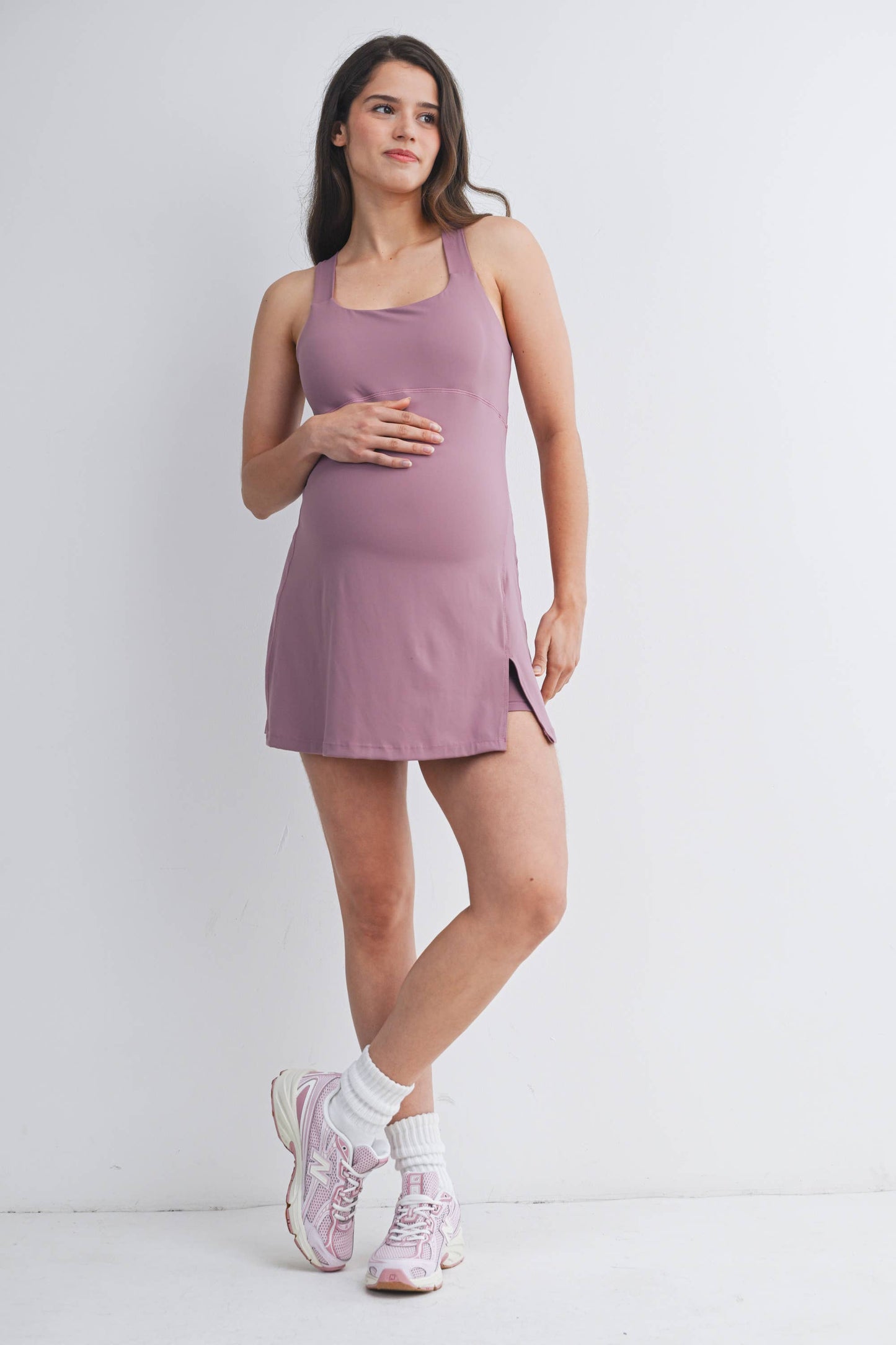 Rosy Radiance Active Dress with Built-In Shorts