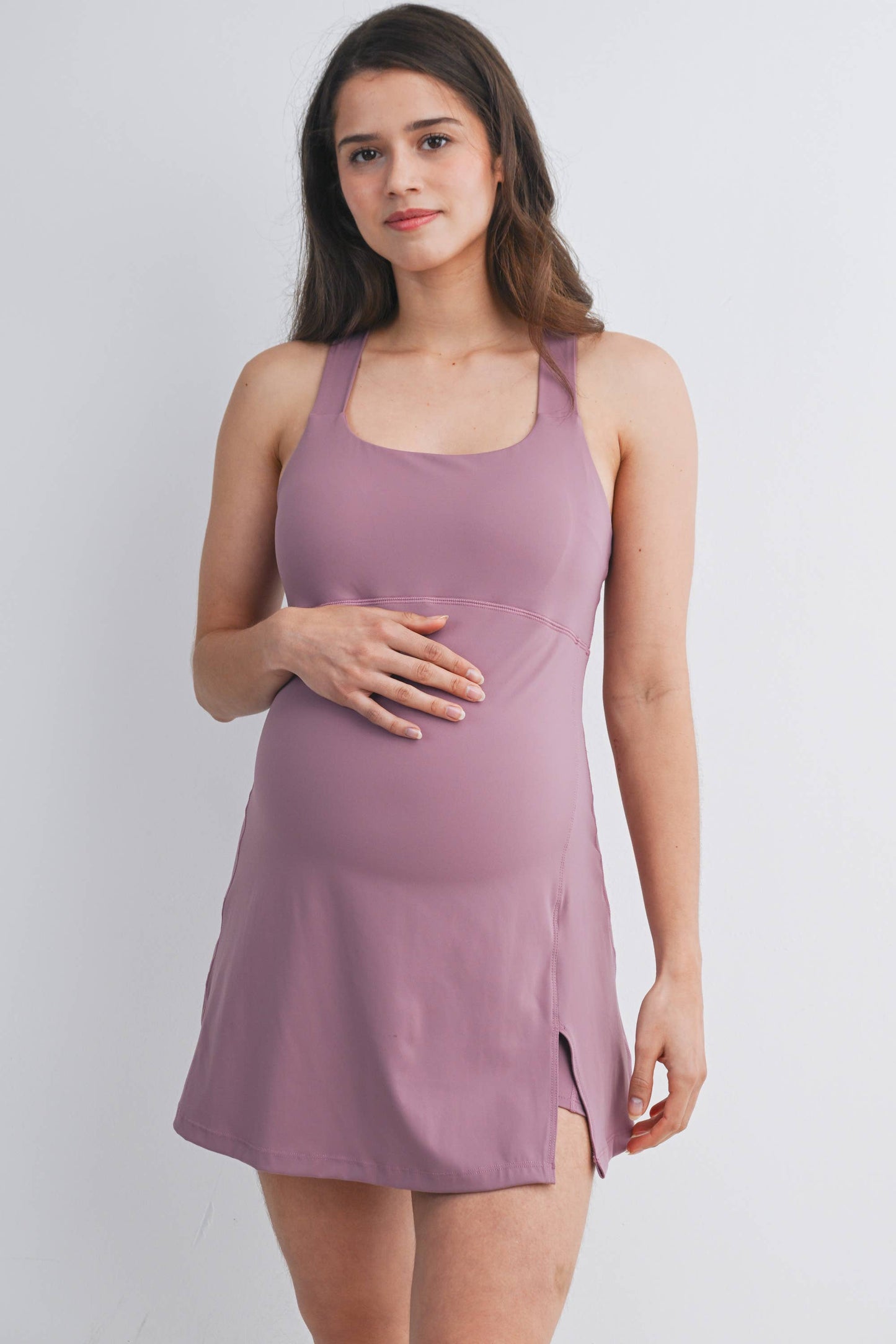 Rosy Radiance Active Dress with Built-In Shorts