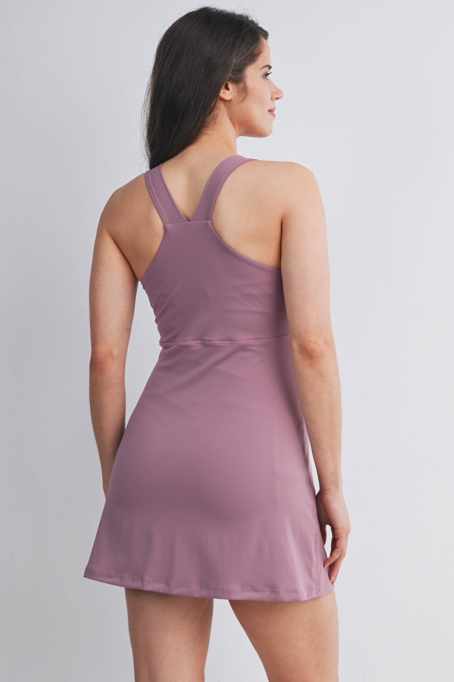 Rosy Radiance Active Dress with Built-In Shorts